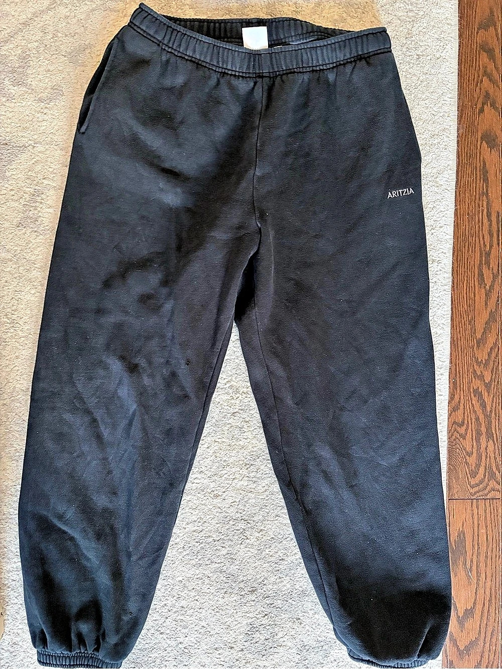 Aritzia Cozy Sweatfleece Mega Jogger Black Jogger Pants